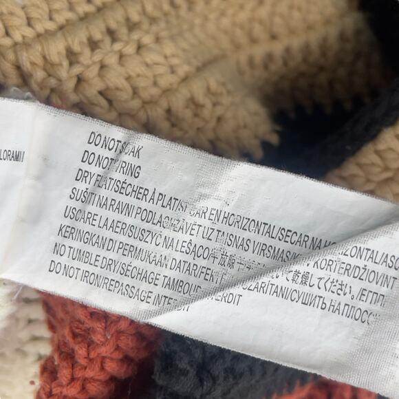 Some Days Lovin Crochet Poncho Multi Color Striped Women One Size Fits All - Picture 9 of 9